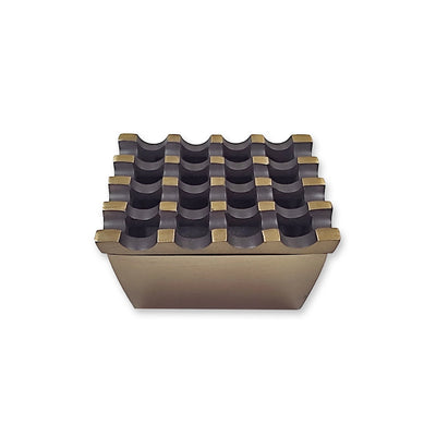 THS Aluminium Square Ashtray with Brass Antique Finish - 16 Holes