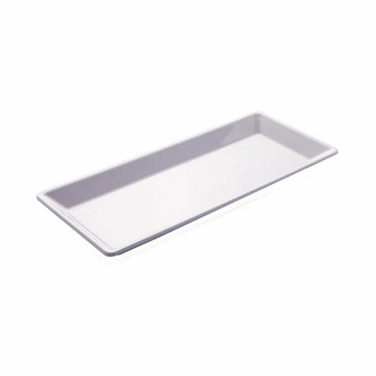 Tribeca Polycarbonate White Rectengular Plate 18 X 34 Cm, BOX QUANTITY 36 PCS