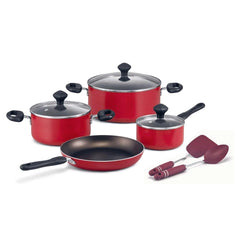 Prestige Essentials Aluminium 9 Pieces Non-Stick Cookware Set, Black