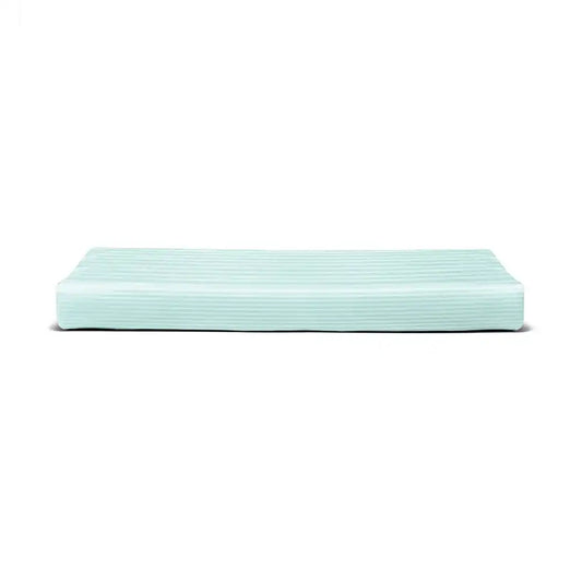 ths zen stripes queen cotton flat bed sheet baby blue