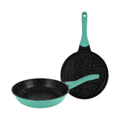 Winsor Cast Aluminum Granite Non Stick Frypan And Tawa, Set of 2 Turquoise