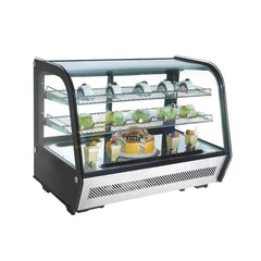 THS CS-1000E3 Cake Display Showcase Curved Glass, 4 Glass Shelves 600W