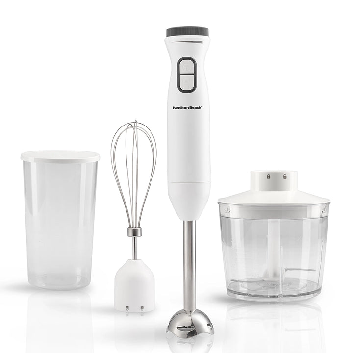 hamilton beach turbo boost hand blender with chopper whisker and beaker 600 w