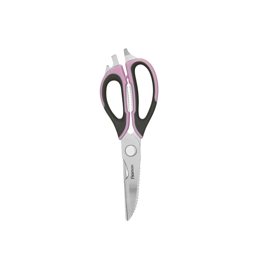 Stainless Steel Multifunction Kitchen Scissors in Purple/Silver Color, 23 cm