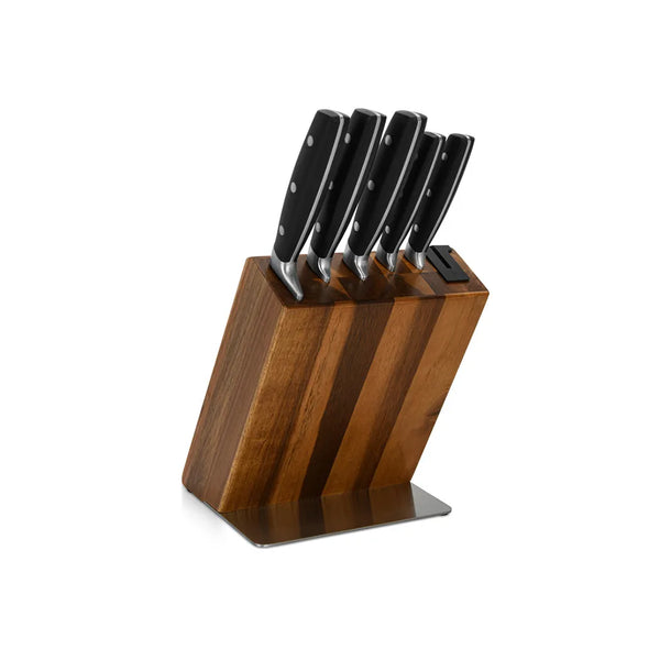 NAKAJIMA 420J2 Steel 6 Piece Knife Set with Wooden Block