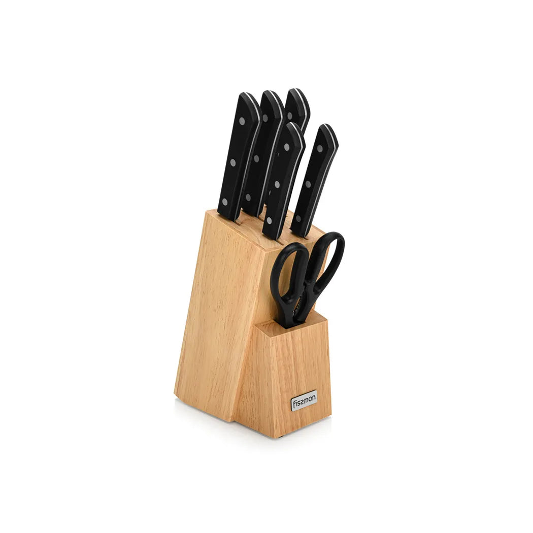 Kanematsu X30Cr13 Steel 7-Piece Knife Set with Wooden Block