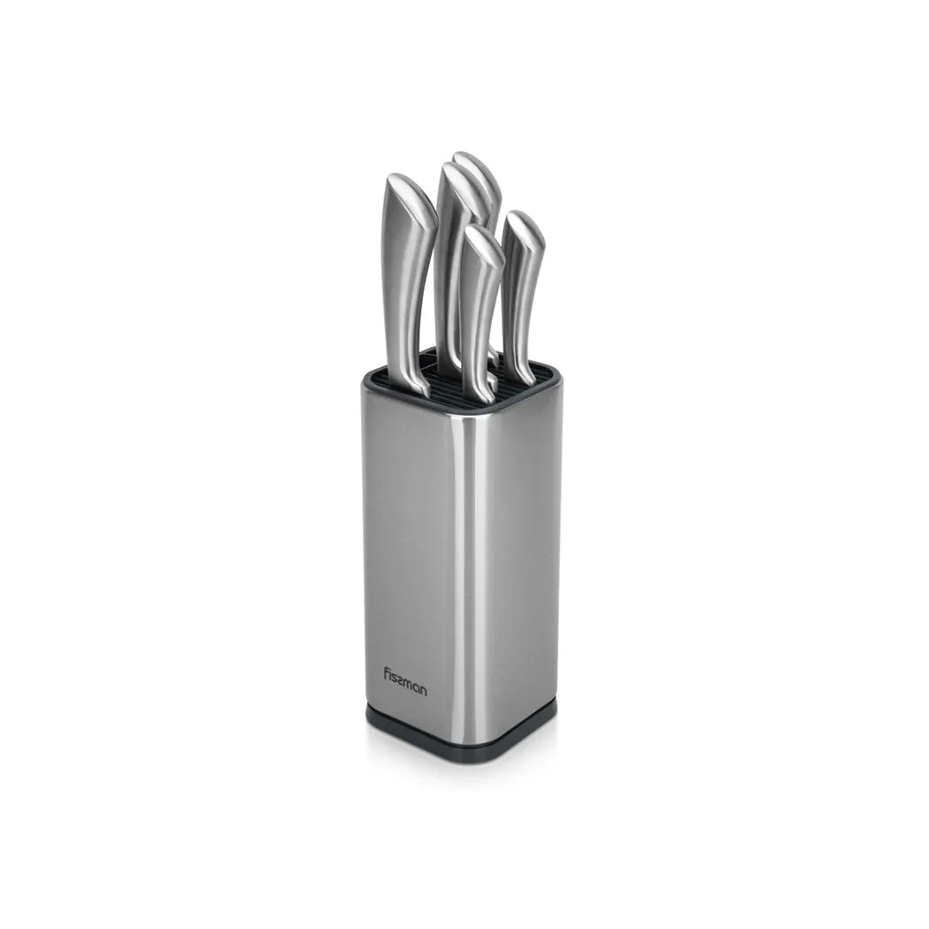 Jarl 420J2 Steel 6-Piece Knife Set with Metal Block