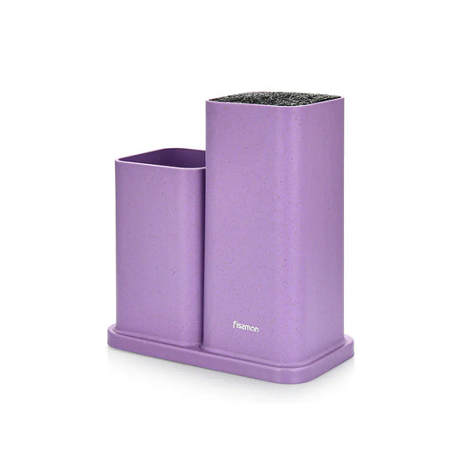 Kitchen Knife Organizer (10x10x23cm) and Utensil Organizer (10x10x17cm) in Purple Color