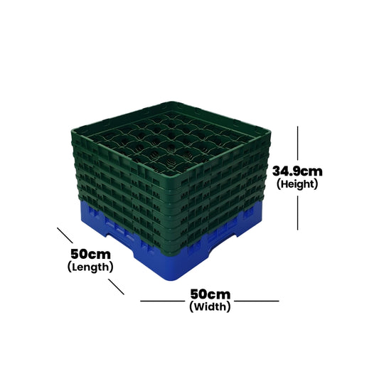 36 Compartment Glass Rack , Height 29.8 cm , 2 pcs