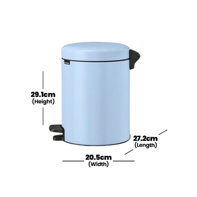 newicon-dreamy-blue-stainless-steel-pedal-bin-5l