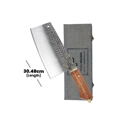 Paul Brown 4Cr13MOV Steel Boning Knife with Wooden Handle, Blade Length 19 cm