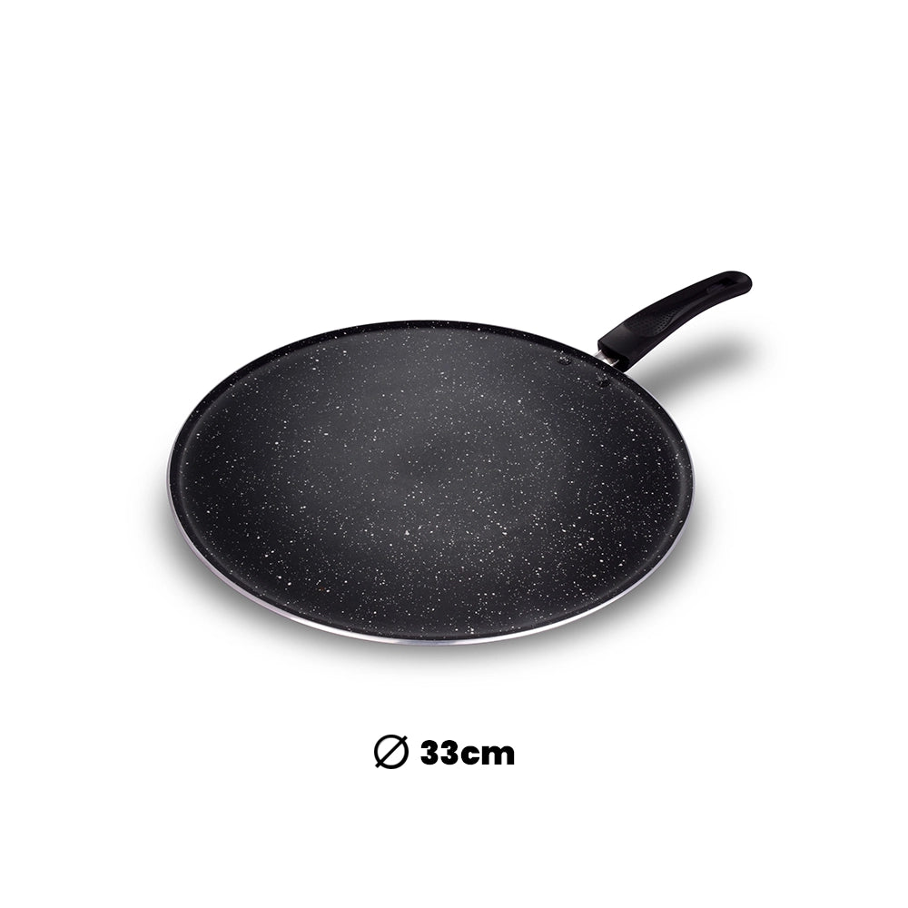 ARK Premium Marble Coated Non Stick Induction Aluminium Flat Tawa, 33 Cm