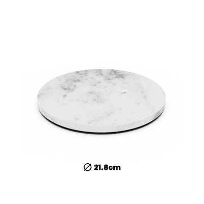 Wundermaxx Marble Plinth Round White, 21.8 x 2.5 cm