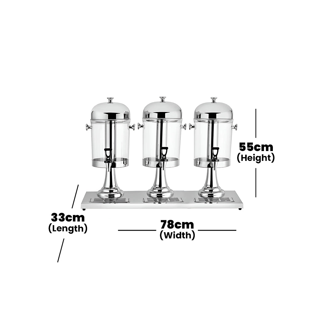 Viraj Stainless Steel Triple Juice Dispenser