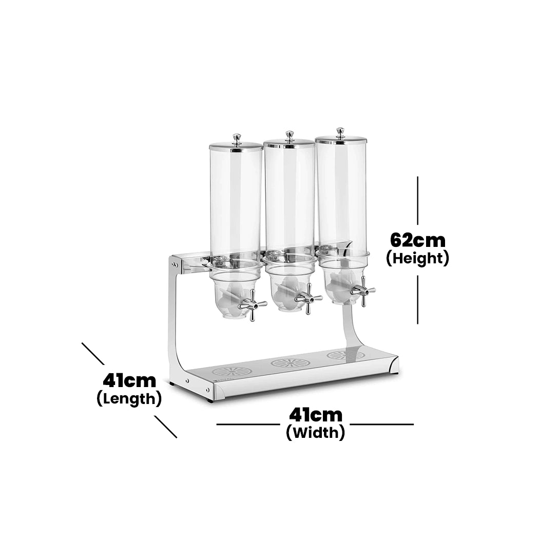 Viraj Stainless Steel Royal Triple Cereal Dispenser