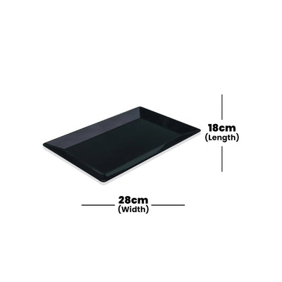 Tribeca Polycarbonate Black Rectengular Plate 18 X 28 Cm, BOX QUANTITY 40 PCS