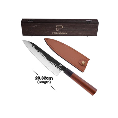 Paul Brown High Carbon Steel Chef Knife With Wooden Handle, Blade Length 20 cm