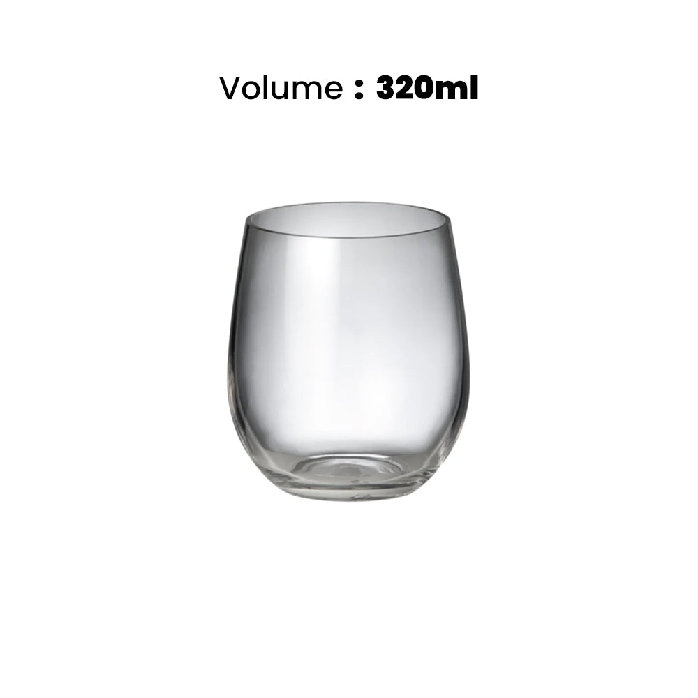 Furtino England Polycarbonate Stemless Wine Glass 320 ml, Pack Of 12