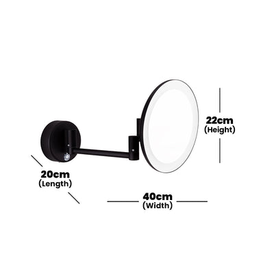 bagnodesign-matt-black-hotel-wall-mounted-led-mirror-magnifying-x3-adjustable-light-22x40x20-cm