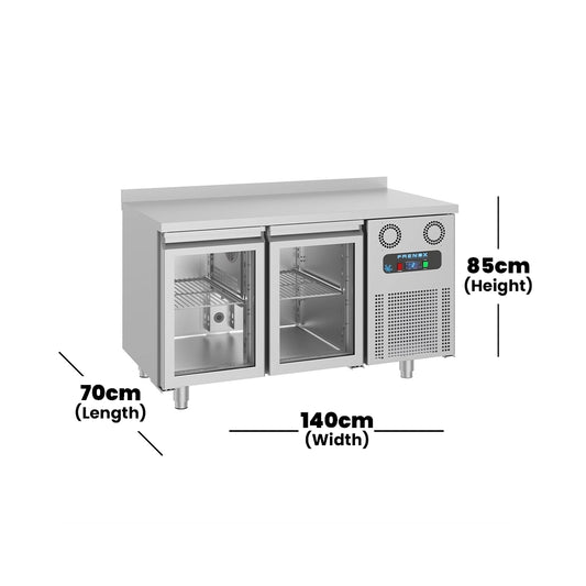 frenox double door horizontal countertop type refrigerator 180 w