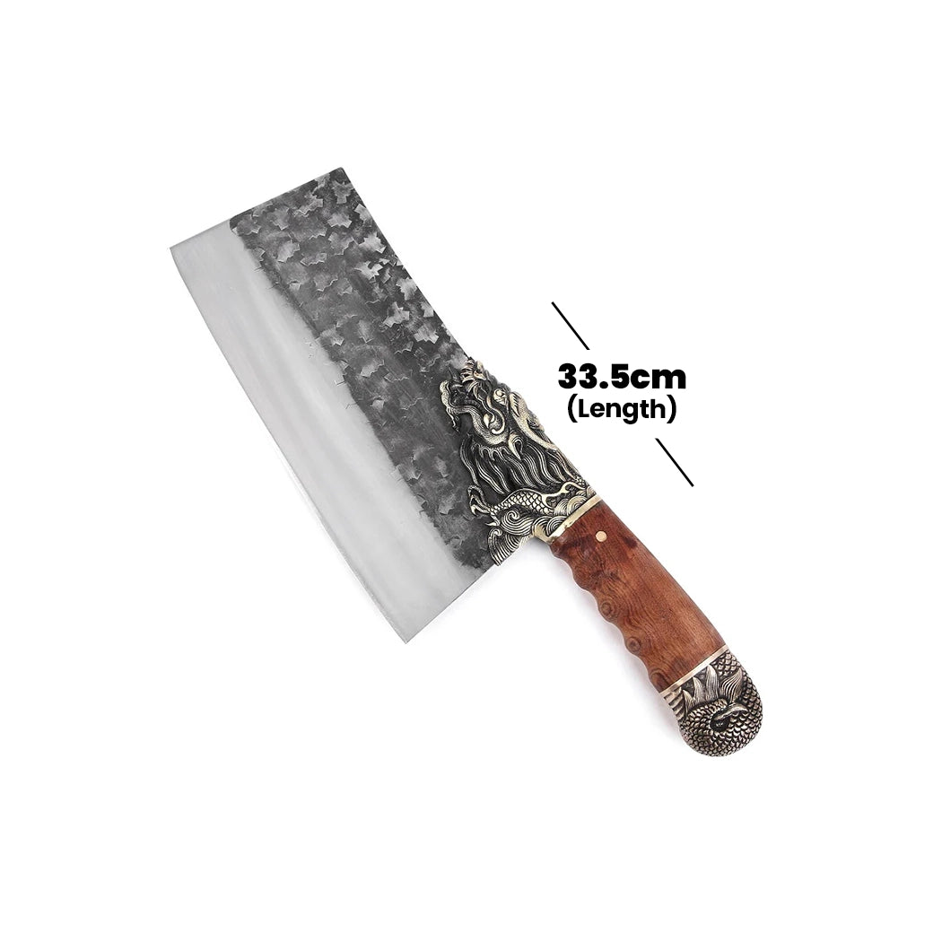 Paul Brown High Carbon Alloy Steel Chop Chef Knife with Wooden Handle, Blade Length 22 cm