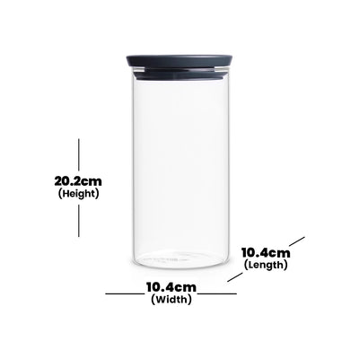 brabantia-stackable-dark-grey-glass-jar-1-1l