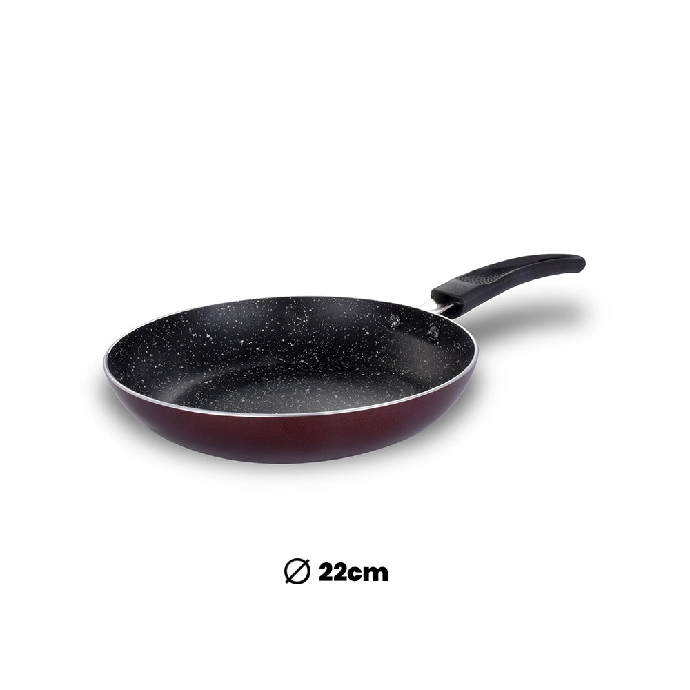 ARK Premium Marble Coated Non Stick Induction Aluminium Tapper Fry Pan, 22 Cm