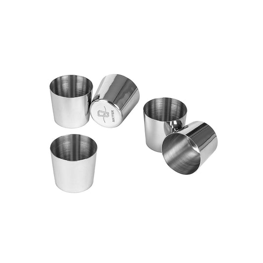 Matfer Bourgeat Stainless Steel Dariole Mould Round Set, 6 Pieces, 6.5 cm