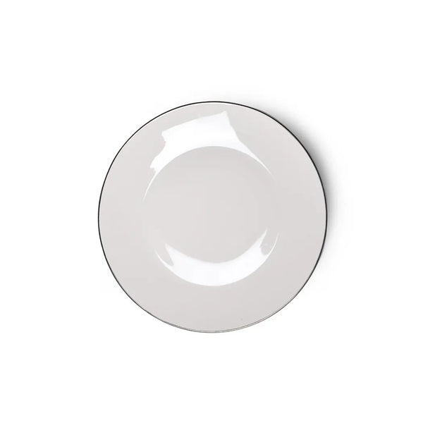 Aleksa Series Porcelain Plate in White Color, 20 cm