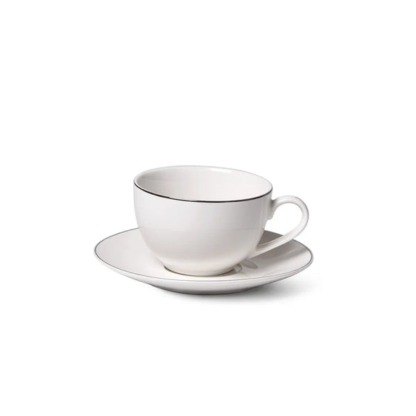 Aleksa Series Porcelain Tea Cup And Saucer in White Color, 250 ml