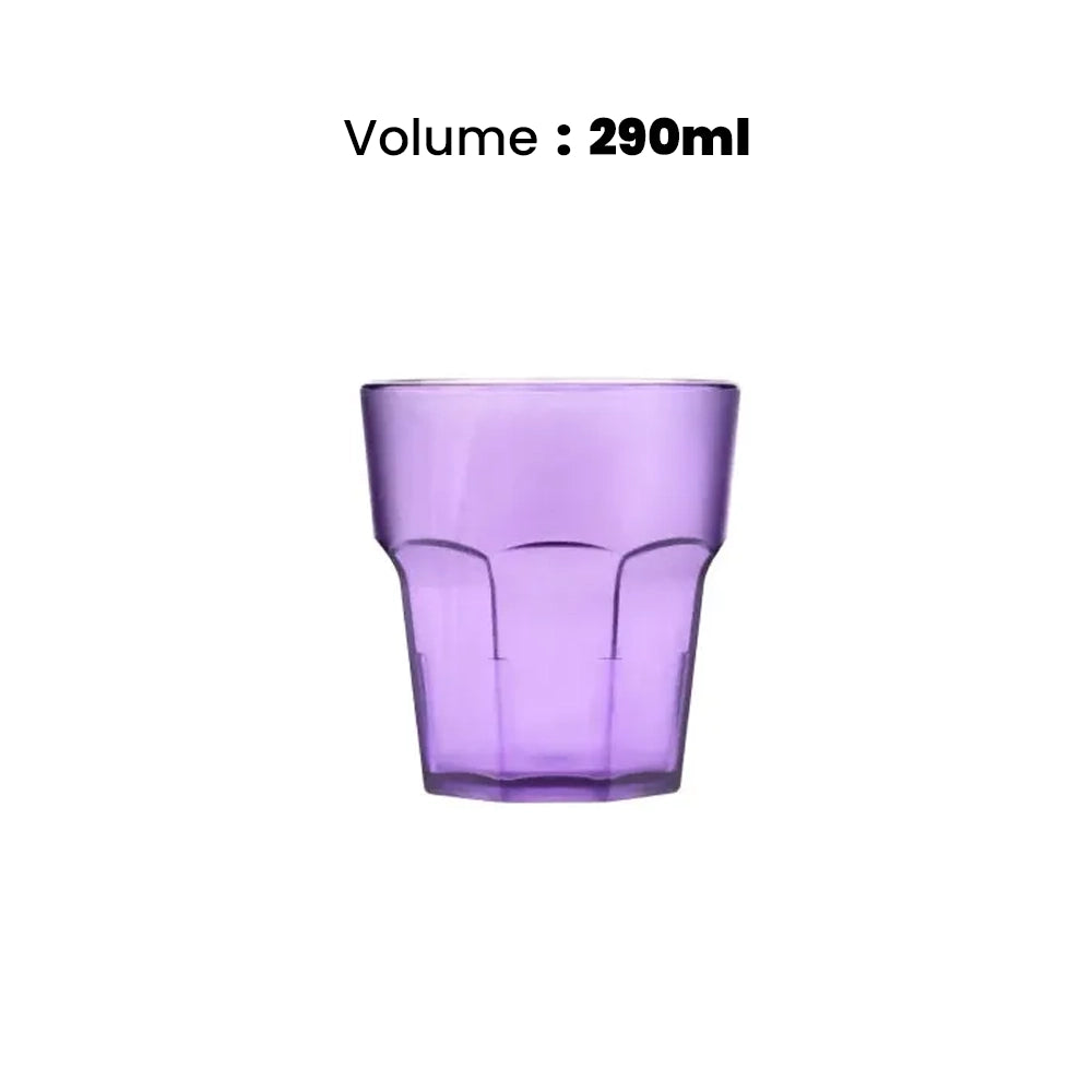 Tribeca  Avanos Frosted Stackable Polycarbonate Clear Purple Tumbler 290 ml, BOX QUANTITY 140 PCS