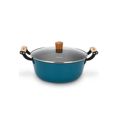 Seagreen Series Non-Stick Lightweight Cast Iron Stockpot with Glass Lid, 6ltr. Capacity, 28 x 12 cm