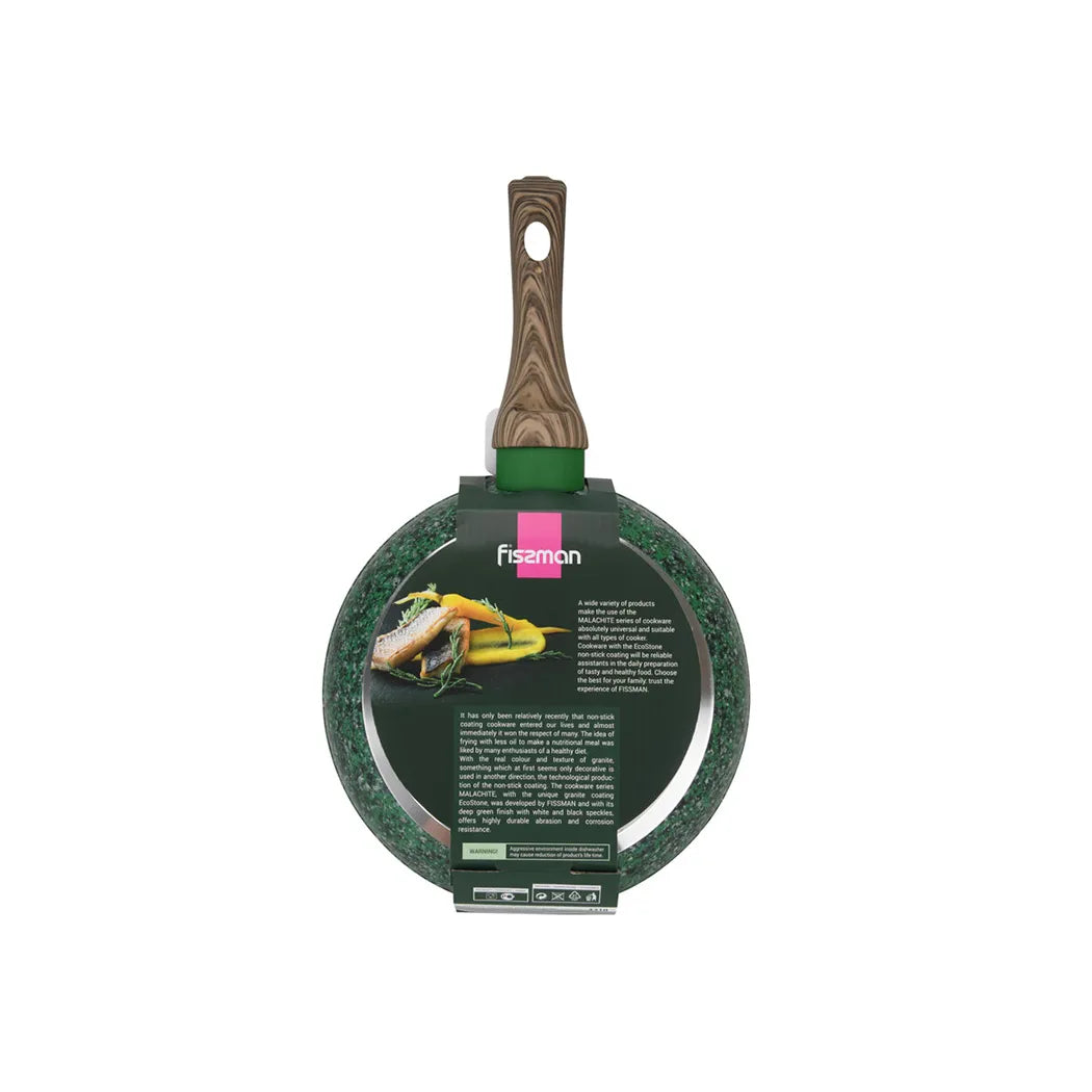 Malachite Series Aluminum Non-Stick Frying Pan with Induction Bottom in Green/Brown Color, 20 x 4.5 cm