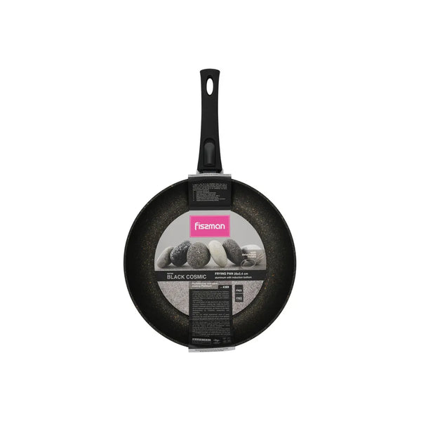 Black Cosmic Aluminum Non Stick Frying Pan with Detachable Handle and Induction Bottom, 28 cm