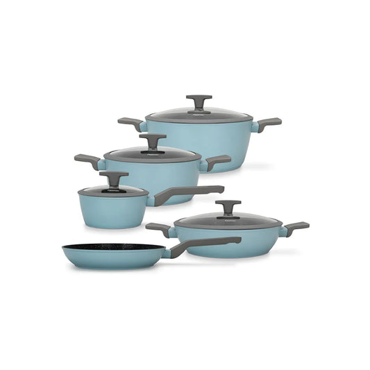 VELIA Cookware Set with Aluminium and Non-stick Coating, 9 Pieces