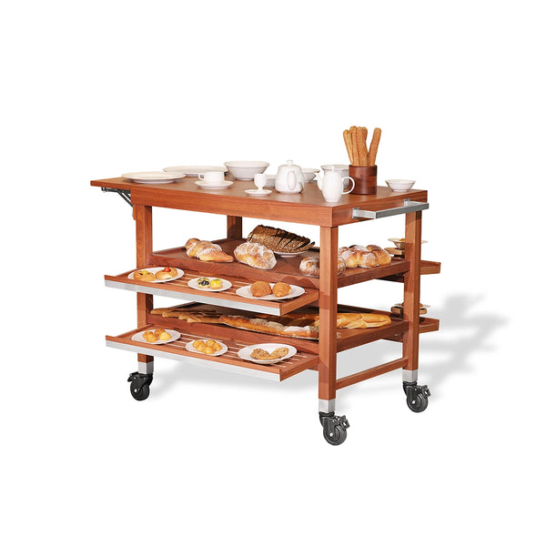 Wundermaxx Oak Double Trolley Lacquer Finish, 169.45 x 108.2 x 96 cm