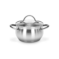 Martinez Series Stainless Steel Stockpot with Glass Lid in Silver Color, 5.9ltr. Capacity and 24 x 13 cm