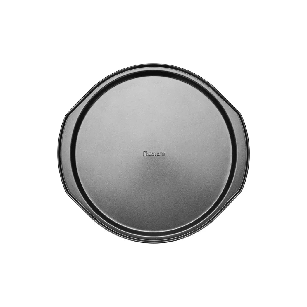 Carbon Steel Non Stick Pizza Pan in Dark Grey Color, 36 x 33.5 x 1.5 cm