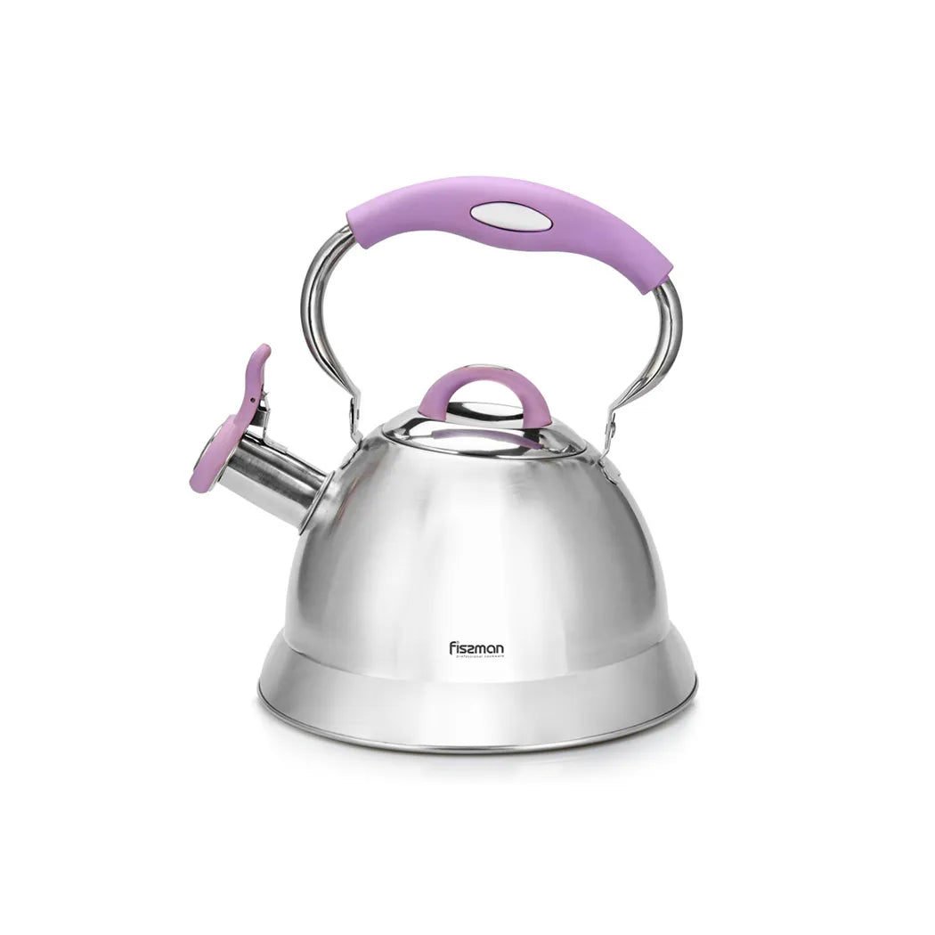 Bonnie Series Whistling Tea Kettle in Silver/Purple Color