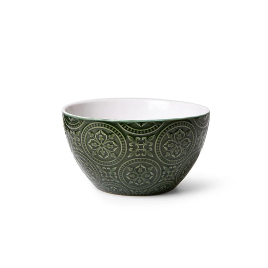 Ceramic Bowl in Green Color, 640 ml Capacity and 14 cm