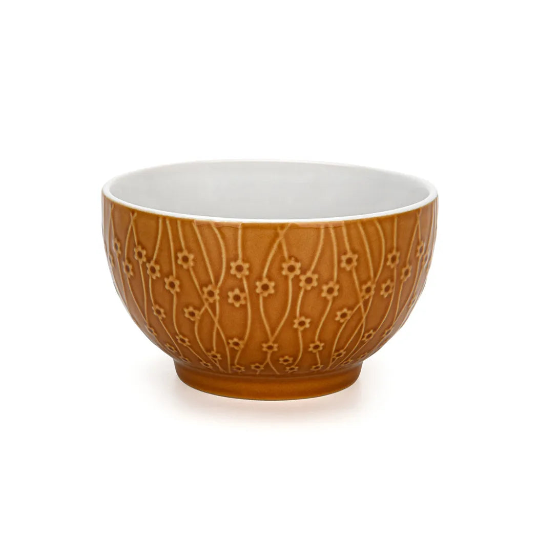 Ceramic Bowl in Yellow Color, 640 ml Capacity and 14 cm