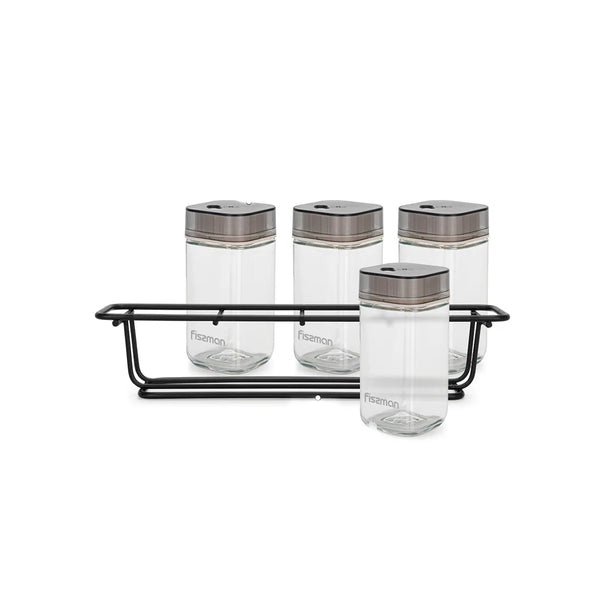 5 Piece Glass Set of Condiment