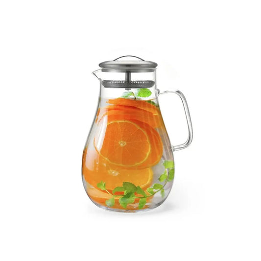 Borosilicate Glass Flat Bottom Jug with Filter, 1.8 ltr.