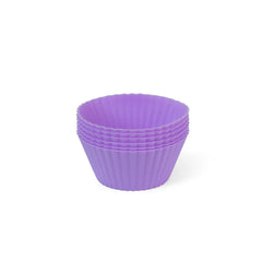 6-Piece Silicon made Reusable Non-Stick Cake Molds Sets in Purple Color