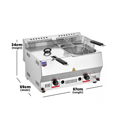 Remta 8+8 Liters Double Fryer Gas Table Top