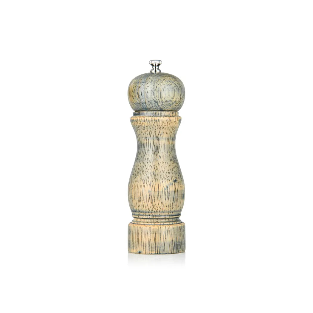 Rook Shaped Wooden Salt and Pepper Mill in Grey Color, 16.5 x 5 cm