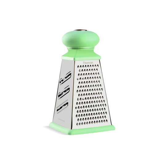 Stainless Steel 4-Sided Vegetable And Cheese Grater in Green/Silver Color