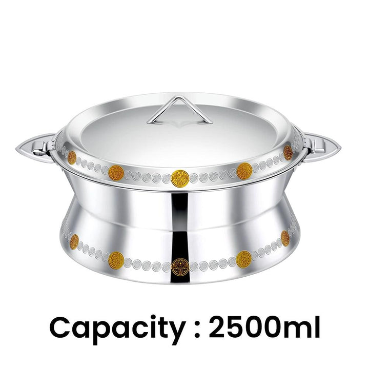 Pradeep Sabina Stainless Steel Hot Pot Gold, 2500 ml - HorecaStore