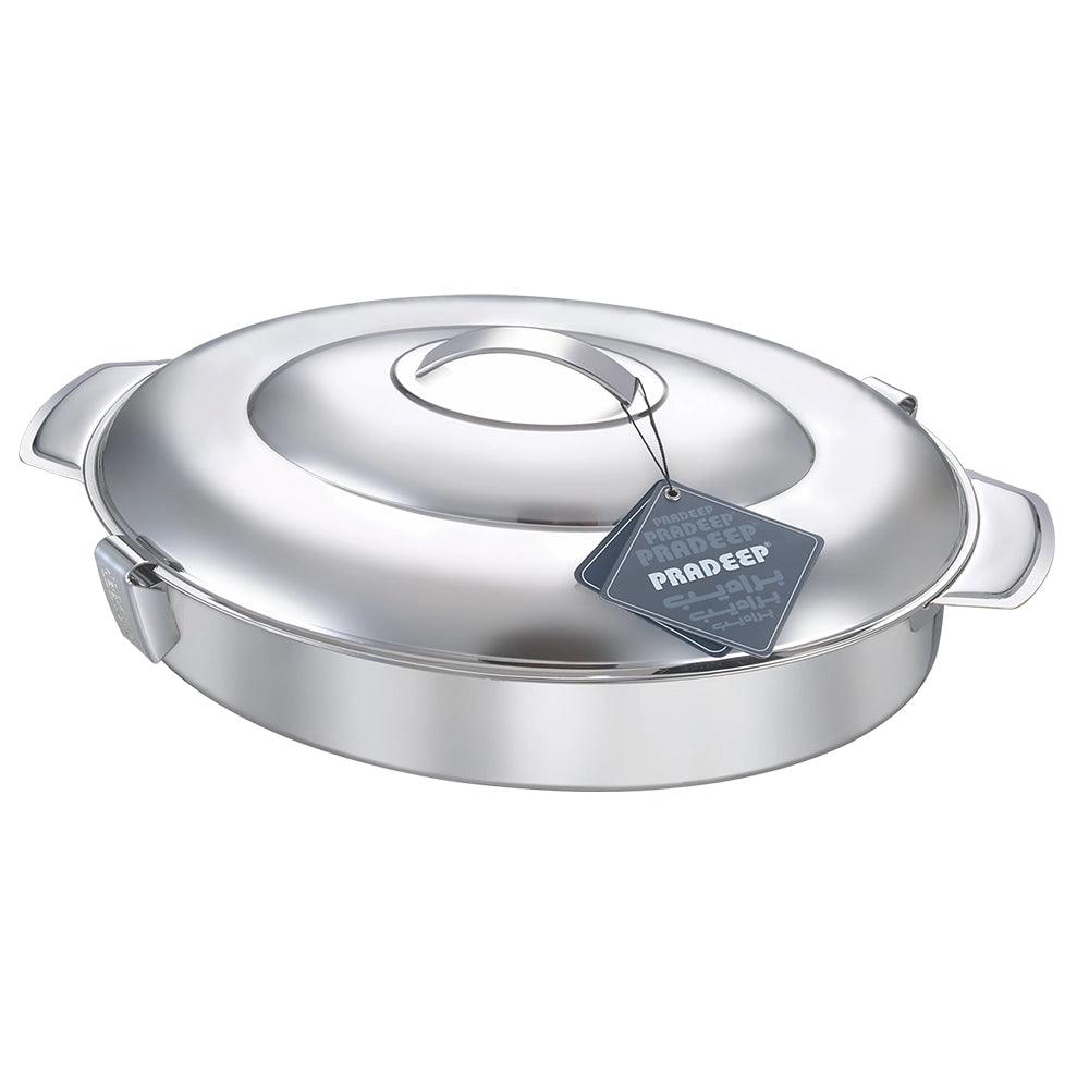 Pradeep Ellipse Stainless Steel Hot Pot Plain, 4000 ml - HorecaStore