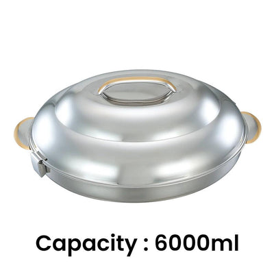 Pradeep Ellipse Stainless SteelHot Pot Goldline, 6000 ml - HorecaStore